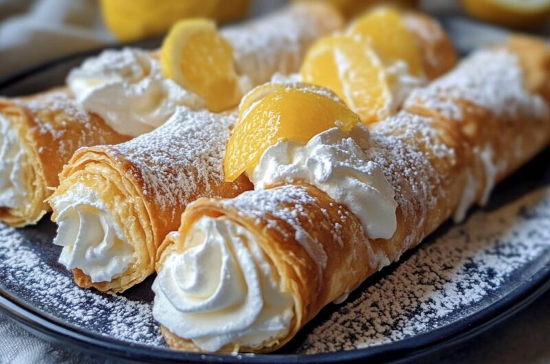 Zesty Lemon Meringue Pie Cannolis