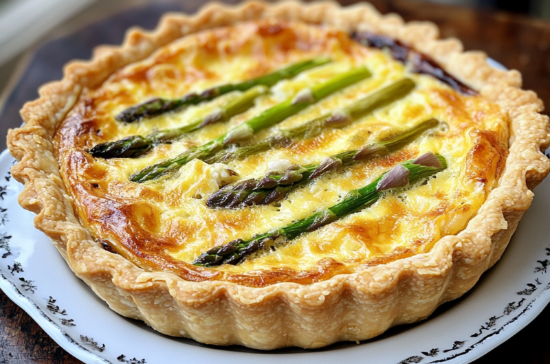 Crabmeat and Asparagus Quiche Tart