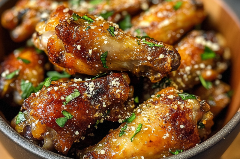 Crispy Garlic Parmesan Chicken Wings