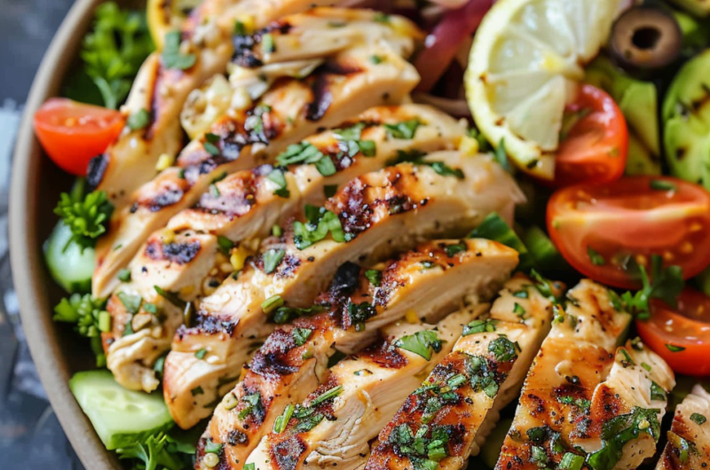 Lemon Herb Mediterranean Chicken Salad