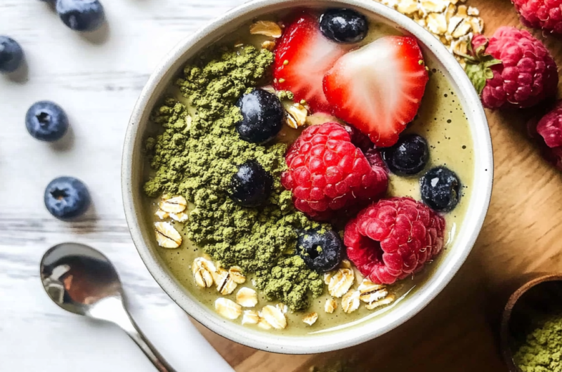 Mixed Berries & Matcha Overnight Oats