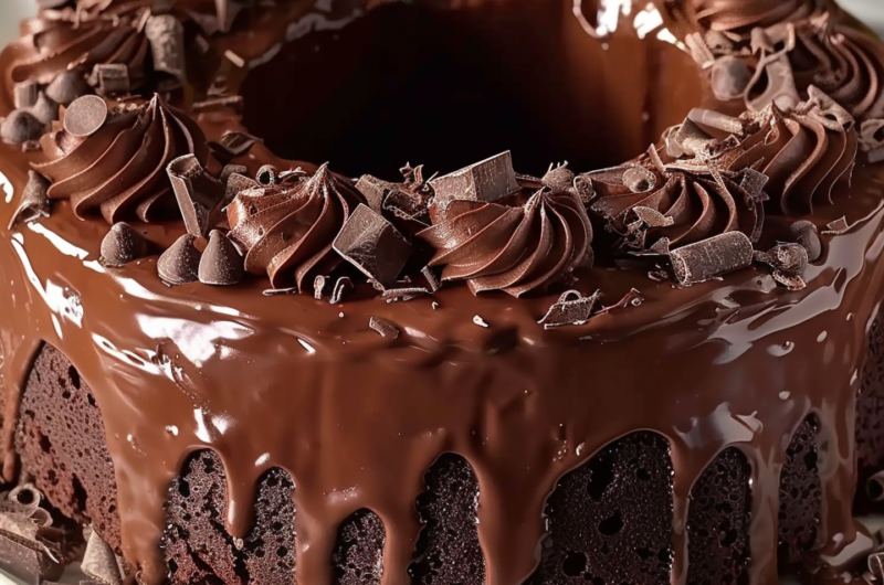 Double Chocolate Cake with Black Velvet Icing