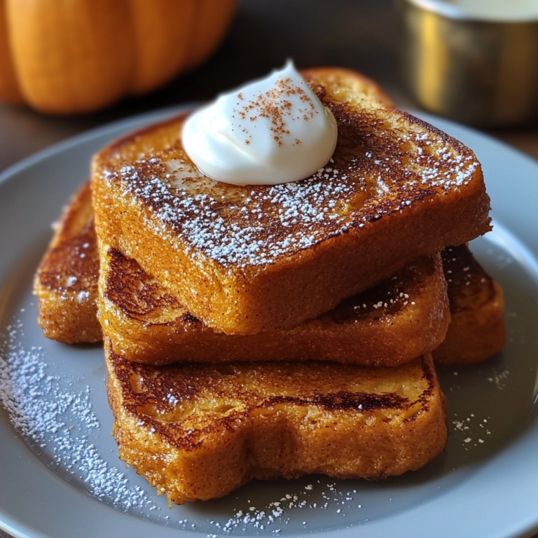 Pumpkin Spice French Toast recipe is the perfect cozy fall breakfast. Loaded with pumpkin puree and warm spices, it's an easy and delicious treat for autumn mornings