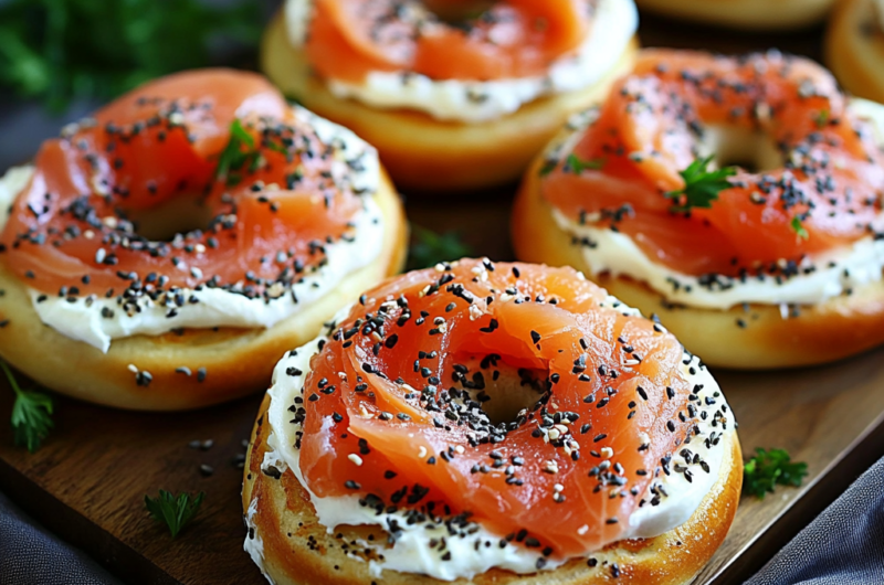 Smoked Salmon and Cream Cheese Bagels