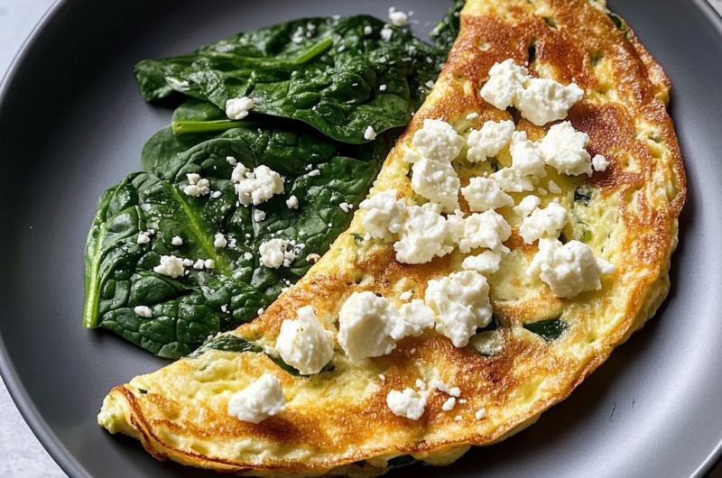 Healthy Spinach and Feta Omelette