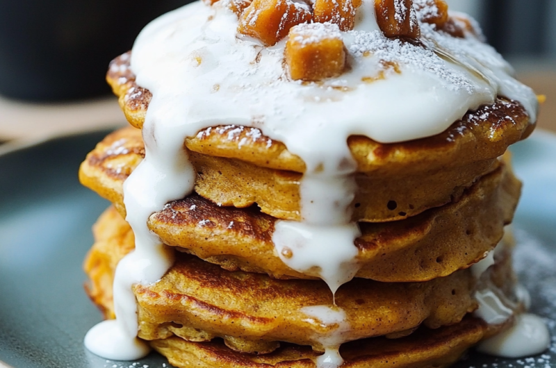 Sweet Potato Pancakes with Marshmallow Sauce