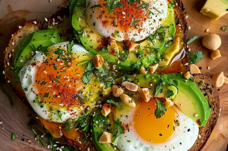 Sweet And Spicy Avocado Egg Toast